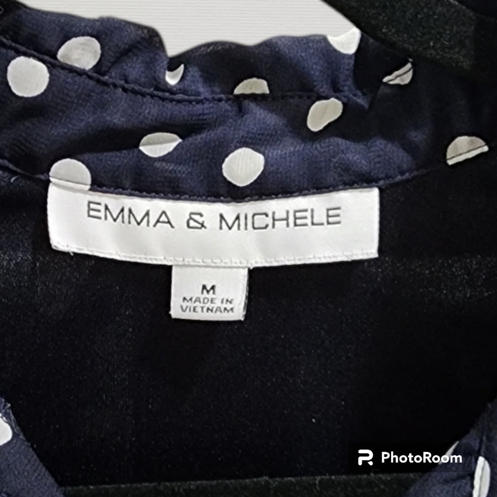 Beautiful summery Emma & Michele navy and white polka dot dress, size medium - Picture 4 of 4
